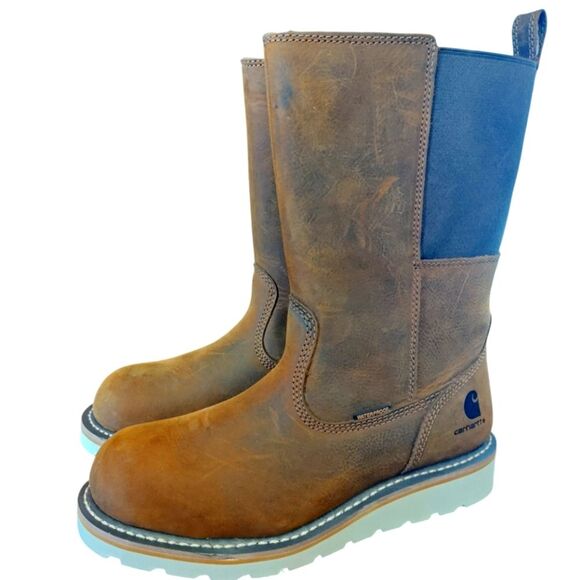 NEW Carhartt Waterproof 10" Steel Toe Wellington Wedge Boot size 8.5 Work - Picture 2 of 5